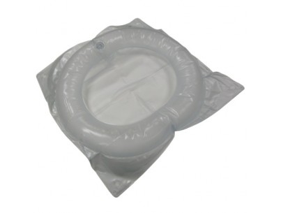 Inflatable disposable enema bedpan