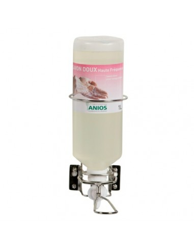 Support mural anios - inox - commande au coude pour flacon airless 1 l