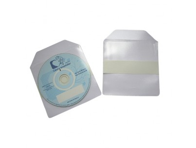 CD pocket with flap and adhesive strap on the back