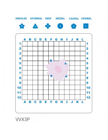Grille radio-opaque ép. 30mm de transport des tissus du sein VVX3P Boîte de 10 - Livré avec Pins Grille radio-opaque ép. 30mm de transport des tissus du sein VVX3P Boîte de 10 - Livré avec Pins