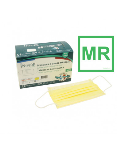 Masque spécial IRM Filtration 98% type II avec élastique MR SAFE boîte de 50 EN14683:2019 Masque spécial IRM Filtration 98% type II avec élastique MR SAFE boîte de 50 EN14683:2019