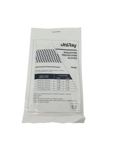 Pair of gloves radio attenuator UNIRAY size 6.5 disposable/Box 5 pair Unleaded-powder free-sterile R Pair of gloves radio attenuator UNIRAY size 6.5 disposable/Box 5 pair Unleaded-powder free-sterile R