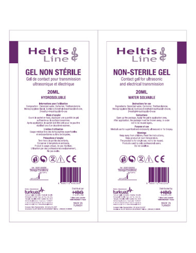 Ultrasound gel non sterile 20ml HELTIS LINE paraben free Dispenser box of 50 Ultrasound gel non sterile 20ml HELTIS LINE paraben free Dispenser box of 50