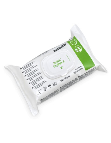 Incidine Oxywipe S 200x200mm Pack of 100 wipes Dual use - Biocid and MD